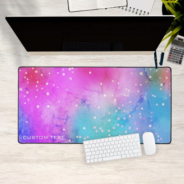Pink Blue Glitter Girly Custom Extended Desk Mat (Pink Blue Glitter Girly Custom Extended Desk Mat
)