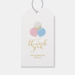 Pink, Blue & Gold Baby Shower Thank you Favour Gif Gift Tags