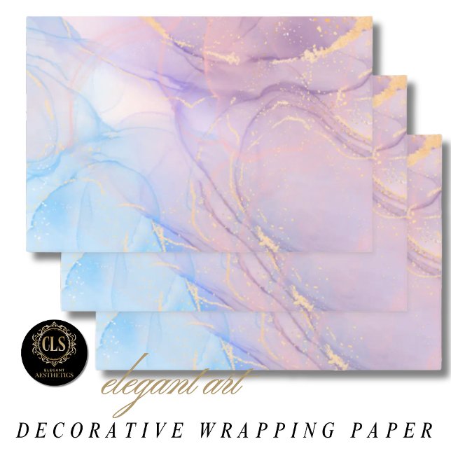 Pink & Blue Gold Glitter Marble Wrapping Paper Sheet (Pink & Blue Gold Glitter Marble Wrapping Paper Sheets)