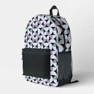 PINK BLUE GRAT BLACK GEOMETRIC PATTERNS PRINTED BACKPACK