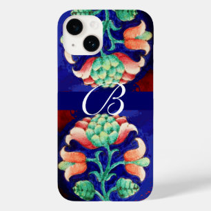 PINK BLUE GREEN FLORAL MONOGRAM Case-Mate iPhone 14 CASE