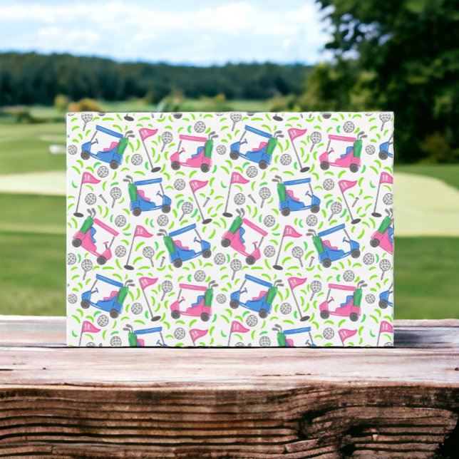 Pink Blue Green Golf Preppy  Card (Creator Uploaded)