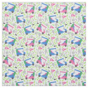 Pink Blue Green Golf Preppy  Fabric