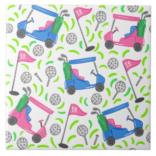 Pink Blue Green Golf Tile