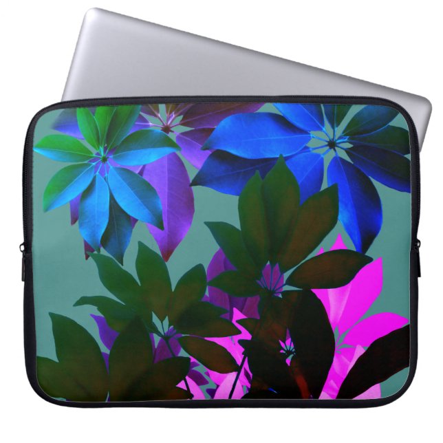 Pink,Blue, Green Leaves  Laptop Sleeve 15" (Front)
