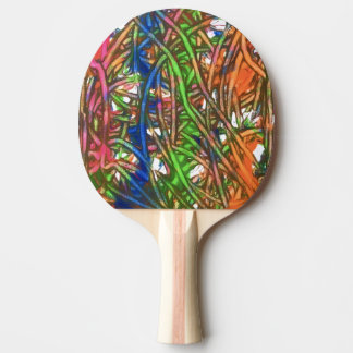 Pink, Blue, Green, Orange, Marble Artwork Ping Pong Paddle