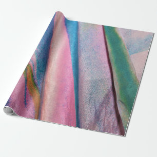 Pink blue green textile wrapping paper
