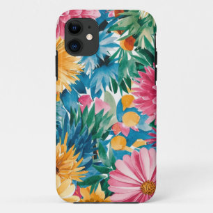 Pink Blue Green Yellow Orange Flower Art Pattern Case-Mate iPhone Case