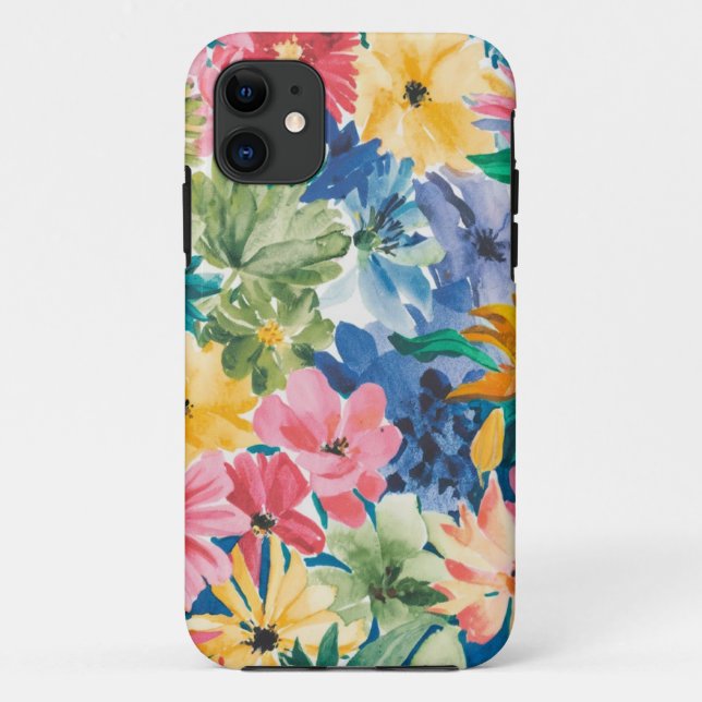 Pink Blue Green Yellow Orange Flower Art Pattern Case-Mate iPhone Case (Back)