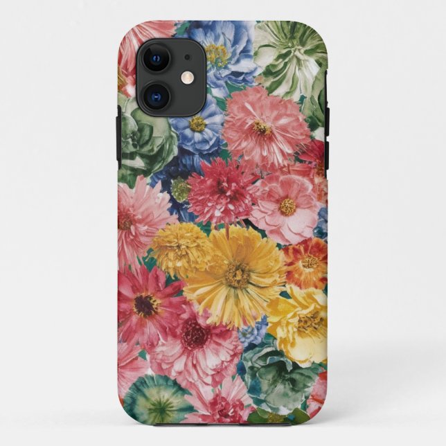 Pink Blue Green Yellow Orange Flower Art Pattern Case-Mate iPhone Case (Back)