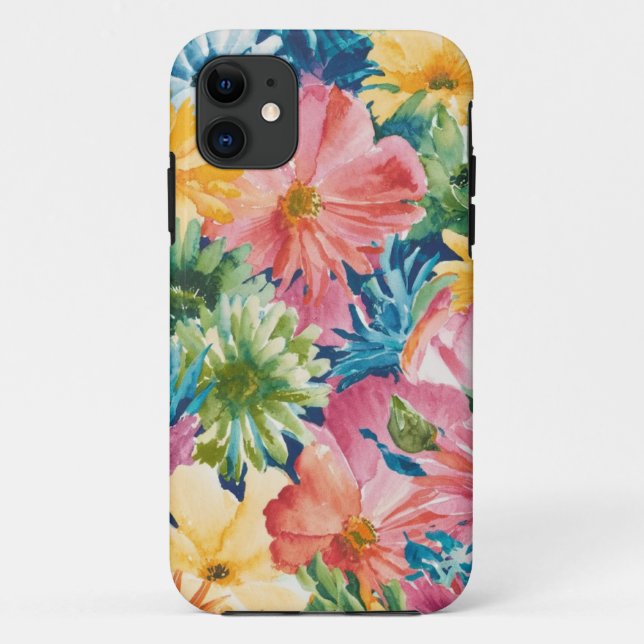 Pink Blue Green Yellow Orange Flower Art Pattern Case-Mate iPhone Case (Back)