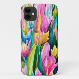 Pink Blue Green Yellow Orange Flower Art Pattern Case-Mate iPhone Case