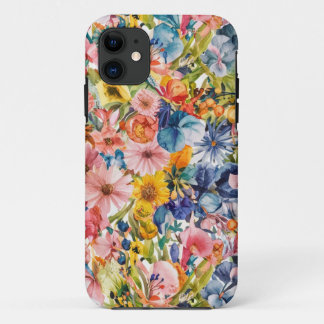 Pink Blue Green Yellow Orange Flower Art Pattern Case-Mate iPhone Case