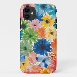 Pink Blue Green Yellow Orange Flower Art Pattern Case-Mate iPhone Case
