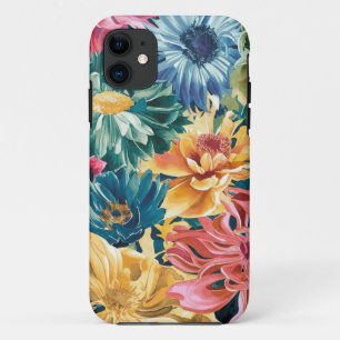 Pink Blue Green Yellow Orange Flower Art Pattern Case-Mate iPhone Case