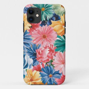 Pink Blue Green Yellow Orange Flower Art Pattern Case-Mate iPhone Case