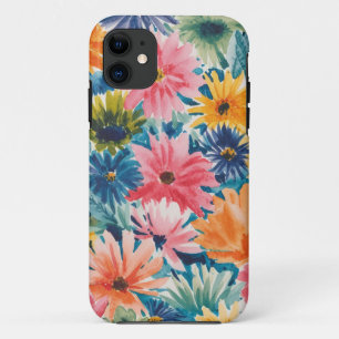 Pink Blue Green Yellow Orange Flower Art Pattern Case-Mate iPhone Case