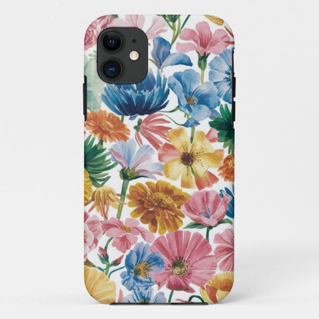 Pink Blue Green Yellow Orange Flower Art Pattern Case-Mate iPhone Case (Back)
