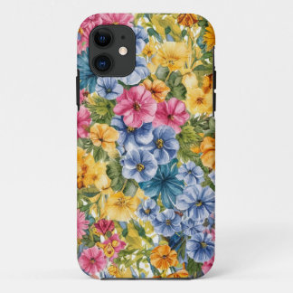 Pink Blue Green Yellow Orange Flower Art Pattern Case-Mate iPhone Case