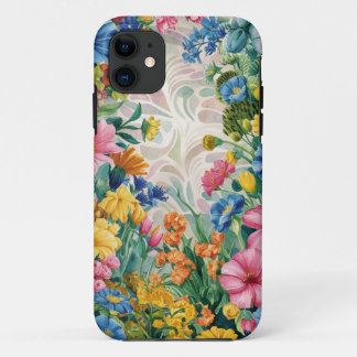 Pink Blue Green Yellow Orange Flower Art Pattern Case-Mate iPhone Case