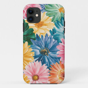 Pink Blue Green Yellow Orange Flower Art Pattern Case-Mate iPhone Case