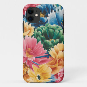 Pink Blue Green Yellow Orange Flower Art Pattern Case-Mate iPhone Case