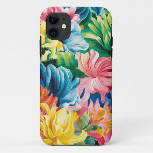 Pink Blue Green Yellow Orange Flower Art Pattern Case-Mate iPhone Case