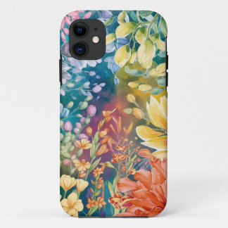 Pink Blue Green Yellow Orange Flower Art Pattern Case-Mate iPhone Case
