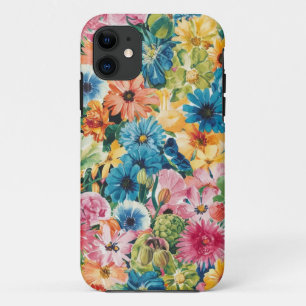 Pink Blue Green Yellow Orange Flower Art Pattern Case-Mate iPhone Case