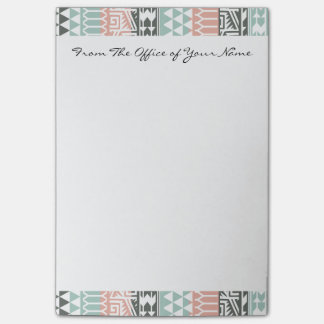 Pink Blue Grey Abstract Aztec Tribal Print Pattern Post-it Notes