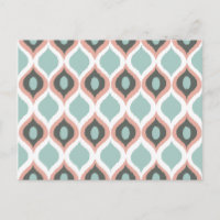 Pink Blue Grey Geometric Ikat Tribal Print Pattern