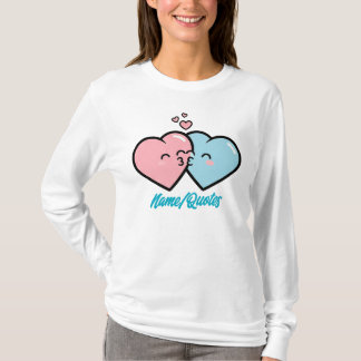 Pink & Blue Hearts Kiss T-Shirt