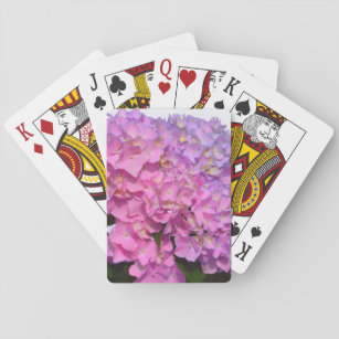 Pink Blue Hydrangeas elegant pink purple flowers Playing Cards