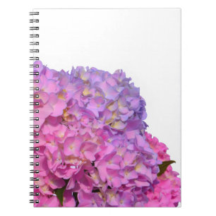 Pink Blue Hydrangeas elegant pink purple flowers Spiral Notebook