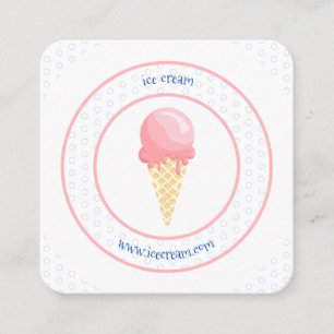Pink blue ice cream cone business calling card