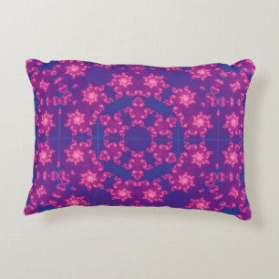 Pink & Blue Kaleidoscope Gradient Snowflake Decorative Cushion