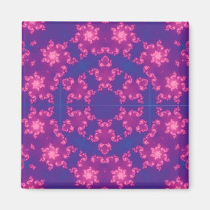 Pink & Blue Kaleidoscope Gradient Snowflake Magnet