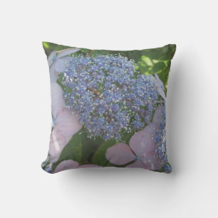 Pink & Blue Lace-Cap Hydrangea Blossoms - Pillows