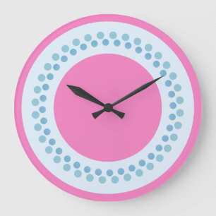 Pink & Blue Large Clock