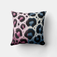 Pink & Blue Leopard Fur Animal Print Spots