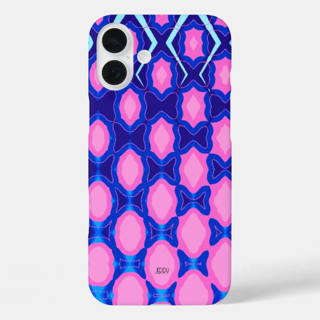 Pink Blue Navy Geometric pattern Case-Mate iPhone Case (Back)