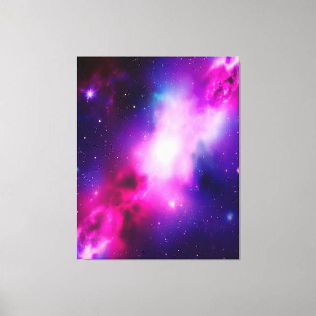 Pink Blue Nebula Galaxy Art Stretched Canvas  Print (Front)