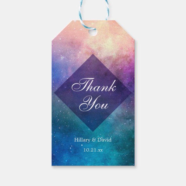 Pink & Blue Nebula Gift Tags (Front)