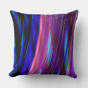 Pink Blue Neon Light Painting 1 Cushion