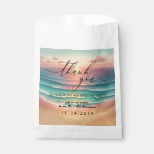 Pink Blue Ocean Beach Signature Summer Sea Sand Favour Bags