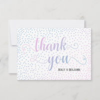 Pink & Blue Ombré Confetti and Script Baby Shower