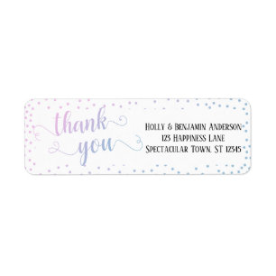Pink Blue Ombre Confetti Typography Thank You