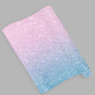 Pink Blue Ombre Glitter Baby Gender Reveal Wrapping Paper