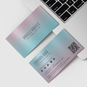 Pink Blue Ombrel Texture  Business Card