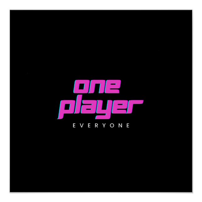 Pink & Blue One Player Glossy Poster (Front)